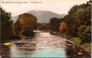 Mount Ascutney & Sugar River Windsor Vermont Scenic River Landscape DB Postcard 