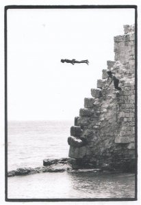 Bungee Style Stuntman Style Death Jump in Isreal in 1970s Real Photo Postcard