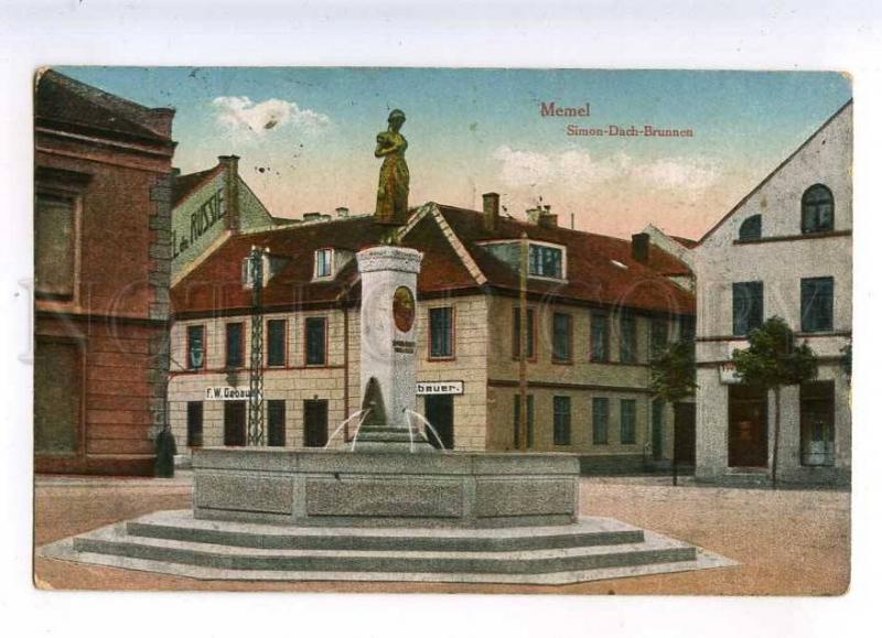 233179 Lithuania Klaipeda MEMEL Simon Dach Fountain Old RPPC