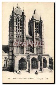 Postcard Old Cathedral of Noyon The Facade