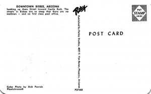 Downtown Main Street Scene BISBEE, ARIZONA Cochise County 1950s Vintage Postcard