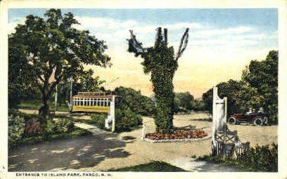 Entrance to Island Park in Fargo, North Dakota