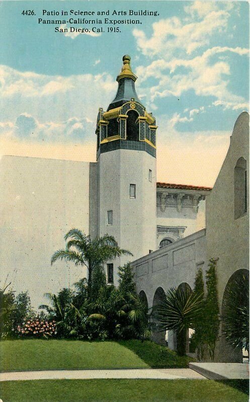 Art Bldg Panama Exposition Patio Science 1915 San Diego California Postcard 6758