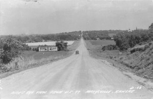 Postcard RPPC 1948 Kansas Marysville Birdseye View US 77 automobile KS24-3028