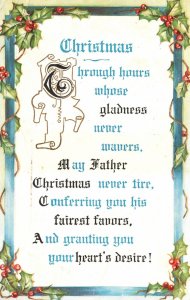 Vintage Postcard Christmas Through Hours Whose Gladness Never Wavers Greetings