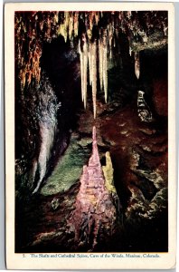 Postcard CO Manitou Cave of the Winds Shafts and Cathedral Spires