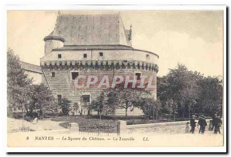 Nantes Old Postcard The Square du Chateau La Tourelle