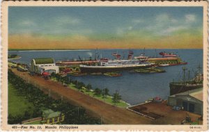 PC PHILIPPINES, MANILA HARBOUR, Vintage Postcard (b42942)