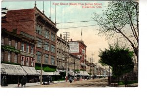 King Street from James Street, Downtown Hamilton, Ontario, Used 1909