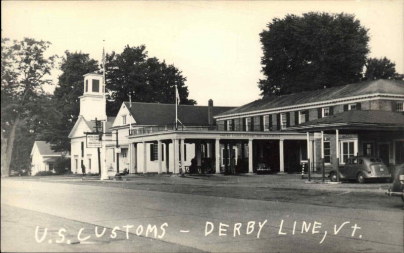 Derby Line Vermont VT US Customs Real Photo Vintage Postcard