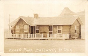 G32/ Interior South Dakota Postcard RPPC c1930s Cedar Pass Lodge