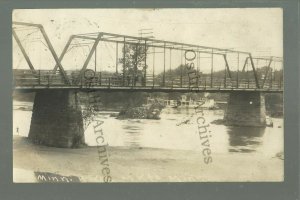 Mankato MINNESOTA RP 1912 STEAMBOAT Minnesota River RAILROAD BRIDGE Steamer