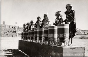 Musicos Teotihuacan Mexico Unused RPPC Postcard H51