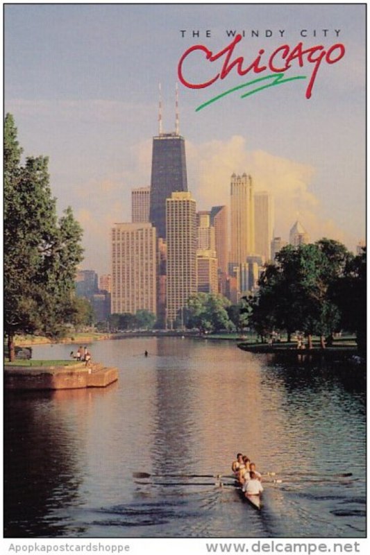 Illinois Chicago Lincoln Park With The Chicago Skyline In The Background