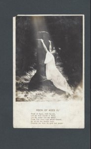 Ca1919 Real Picture Post Card Poem Rock Of Ages Written In 1763 Tiny Corner Chip