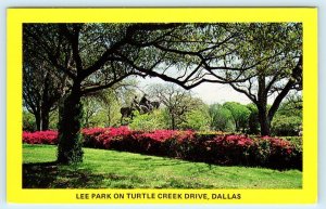 DALLAS, Texas TX~ Turtle Creek Drive LEE PARK Robert E. Lee Statue 1979 Postcard