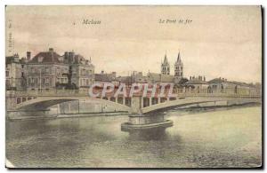 Old Postcard Melun Iron Bridge