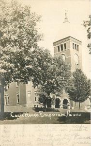 Court House 1907 Emporium Pennsylvania RPPC real photo postcard 3120