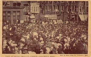 Taft At Mayo Drug Company Corner Columbus, Massachusetts USA View Postcard Ba...