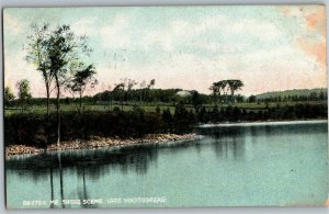 Shore Scene Lake Wassookeag Dexter ME Vintage Postcard E21