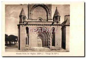 Old Postcard Underground (Creuse) great church door I (XIIth) virgin XI