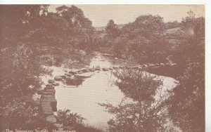 Derbyshire Postcard - The Stepping Stones - Hathersage - Ref TZ4043