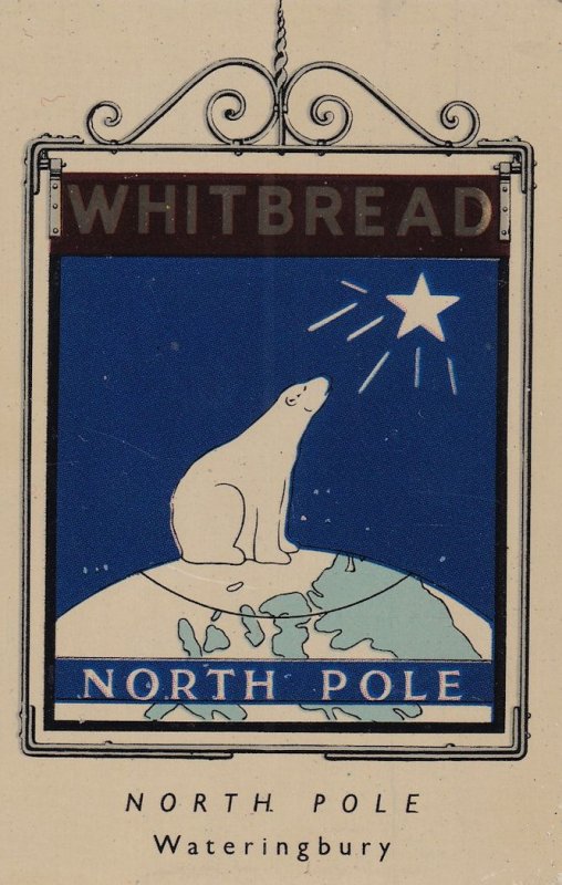 North Pole Wateringbury Maidstone Kent Metal Pub Sign Advertising Ephemera