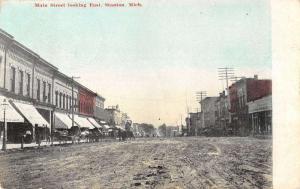 Main Street Looking East in Stanton Michigan Antique Postcard L645