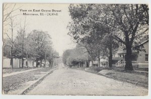 c1910 MORRISON Illinois Ill Postcard EAST GROVE STREET Homes