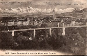 Switzerland Bern Generalansicht und die Alpen vom Schaenzli 1908