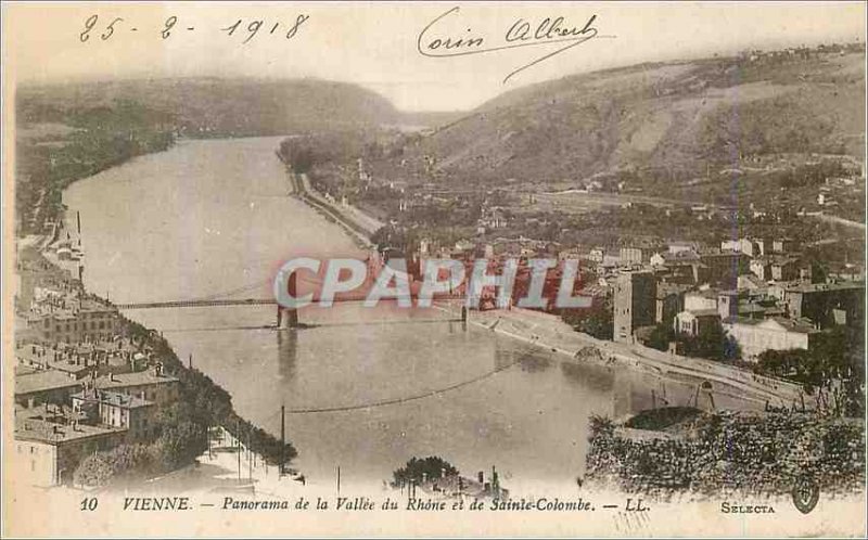 Old Vienna Postcard Panorama of the Rhone Valley and Sainte Colombe