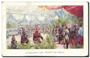 Old Postcard September 1900 Banquet of Mayors Army