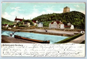 Kelheim Bavaria Germany Postcard Boat River At Herzberg 1903 Posted Antique