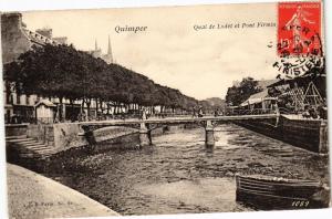 CPA QUIMPER - Quai de Lodet et Pont Firmine (206473)