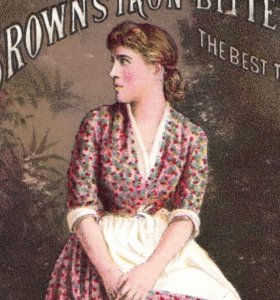 1880s Brown's Iron Bitters Featuring Mrs. Langtry The Jersey Lily Quack Med F122