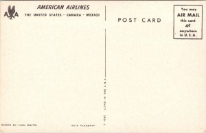 Vintage Postcard - AMERICAN AIRLINES D-6 FLAGSHIP Airplane