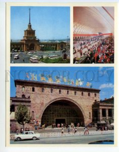 488643 Armenia YEREVAN Railway Station & Market 1974 poster postcard USSR