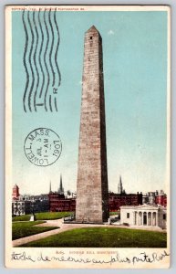 Postcard Bunker Hill Monument Posted 1907 Detroit Photo Co.