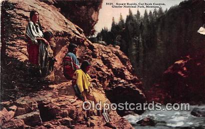  Glacier National Park, Montana, USA Postcard Post Card Squaw Rapids