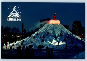 St. Paul MN Postcard Scene From 1988 Winter Carnival Fire & Ice Celebration