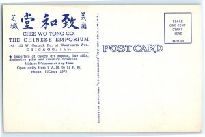 Chee Wo Tong CO Chinese Emporium Store Chicago Il Illinois Postcard (DN15)
