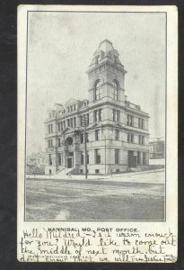 HANNIBAL MISSOURI MO. DOWNTOWN US POST OFFICE VINTAGE POSTCARD