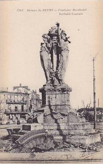 France Reims Ruines Fontaine Bartholdi