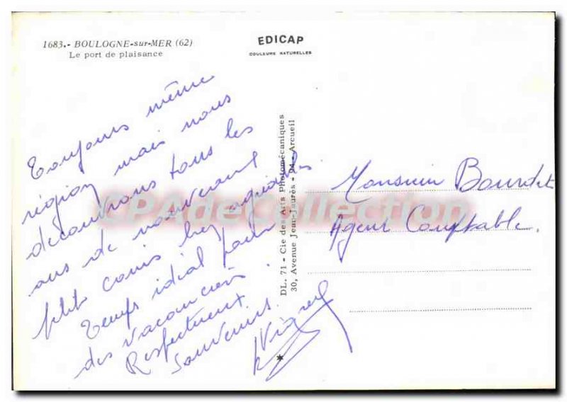 Modern Postcard Boulogne sur Mer marina