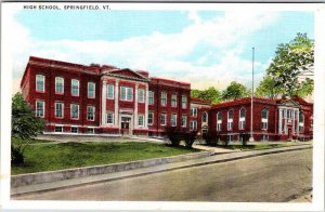 Postcard SCHOOL SCENE Springfield Vermont VT AN8661