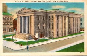 Public Library Showing Whaleman's Statue New Bedford Massachusetts