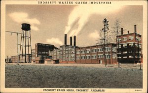 Crossett AR Arkansas Watzek Gates Paper Mills c1940 Postcard