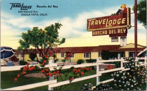 Linen Postcard Travelodge Rancho Del Rey in Chula Vista, California~139695