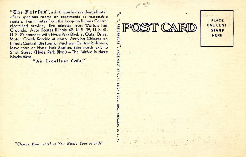 IL - Chicago. The Fairfax Hotel