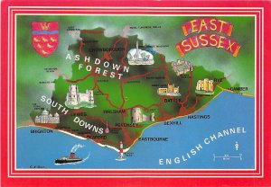 US40 postcard UK England East Sussex map lighthouse